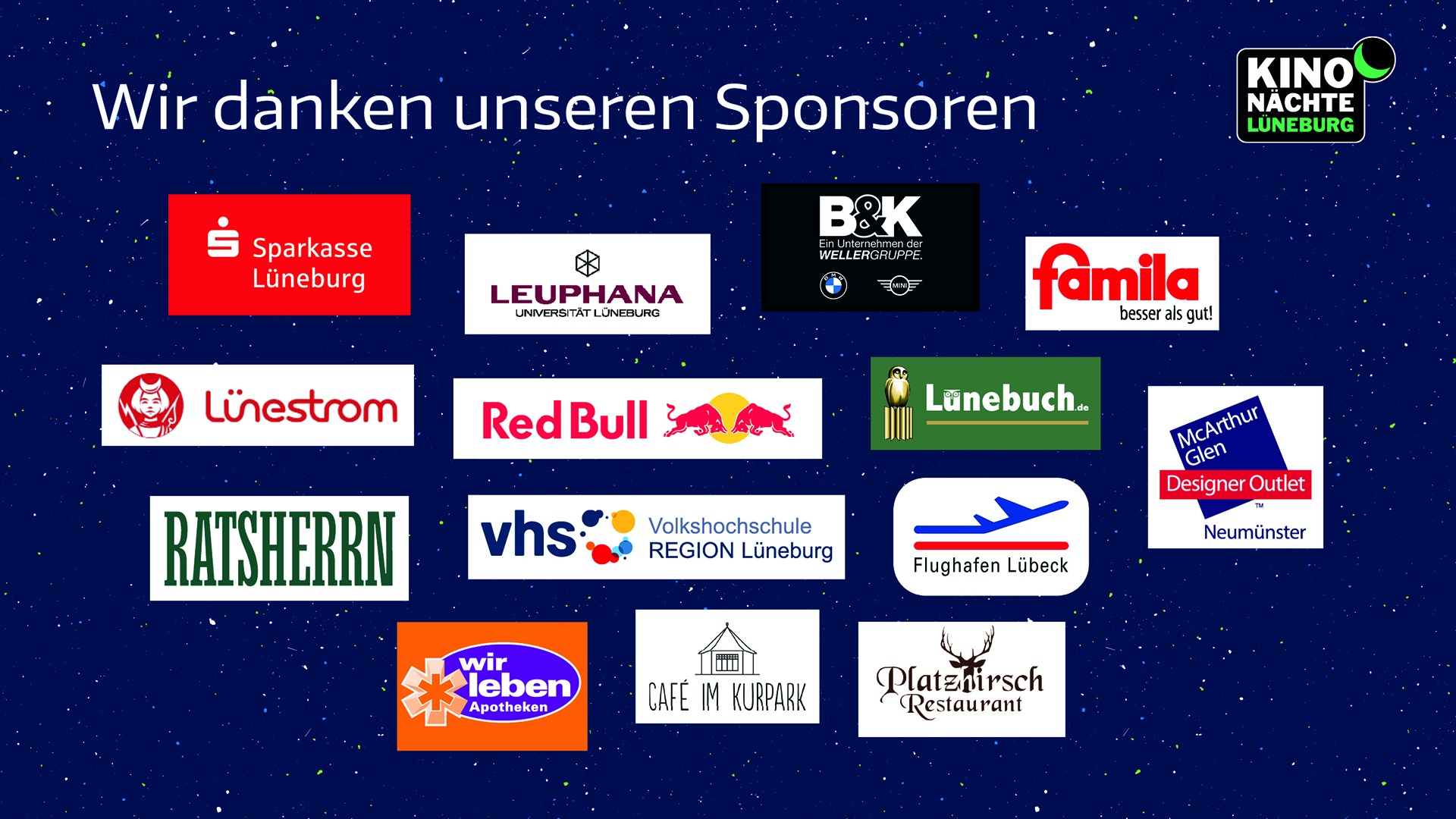 Standbild mit Sponsoren-Nennung