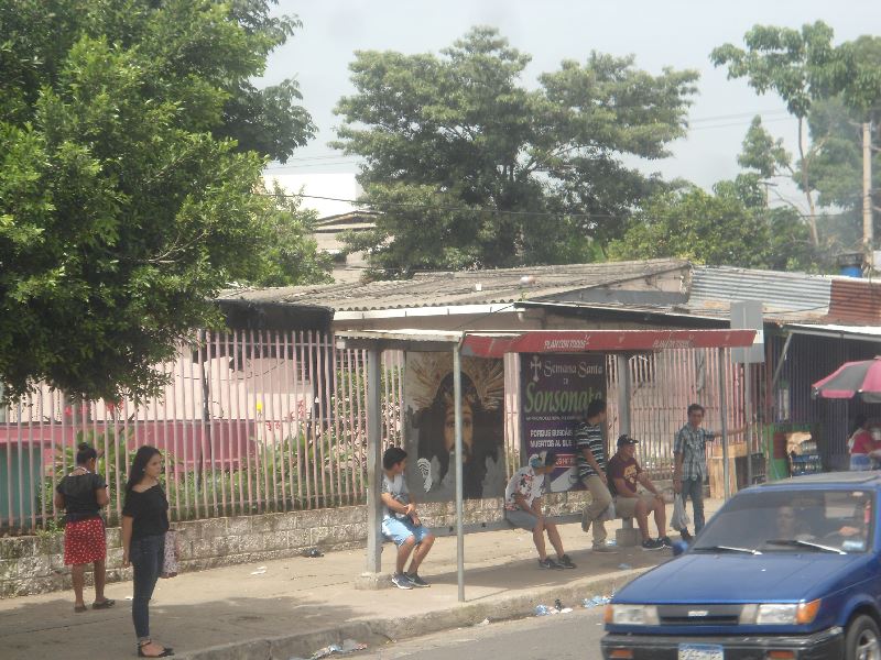 Parada de buses tipica