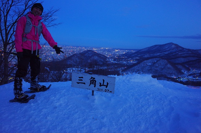 百松沢山から砥石山を経て三角山までの雪山ハイク（2月中旬）