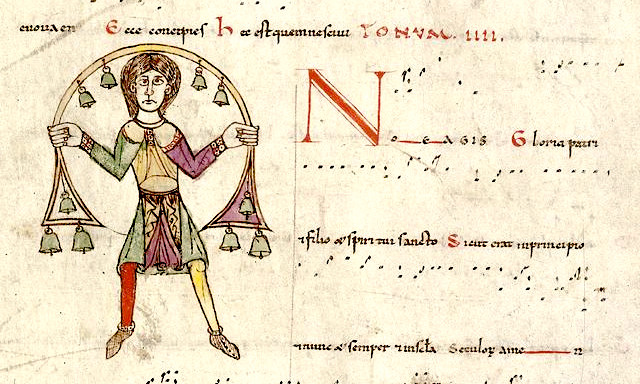 Tonaire d'un graduel de la cathédrale Saint-Étienne de Toulouse, British Library, ms Harley 4951, f°299v, fin XIe s.