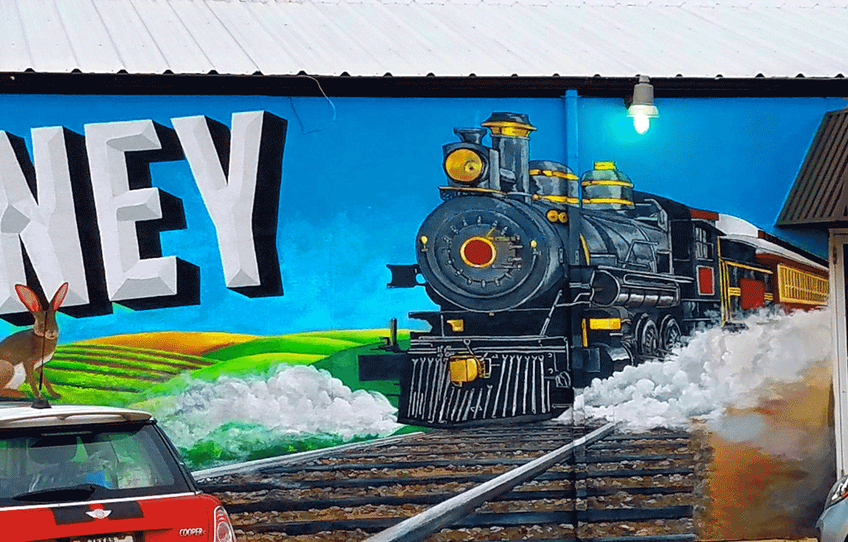 Steam Train Mural Texas