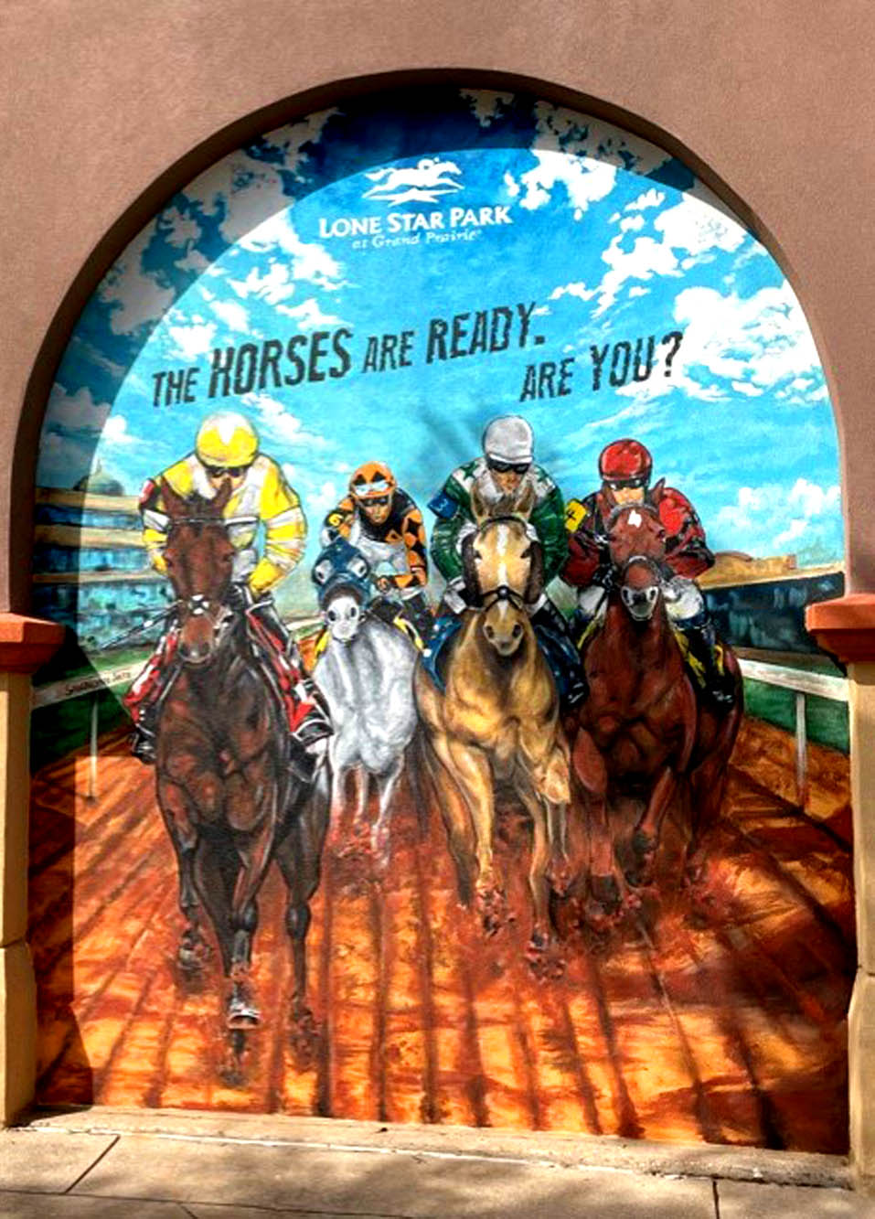 Horse Racing Mural Lone Star Park 3D Mural Grandprairie Texas