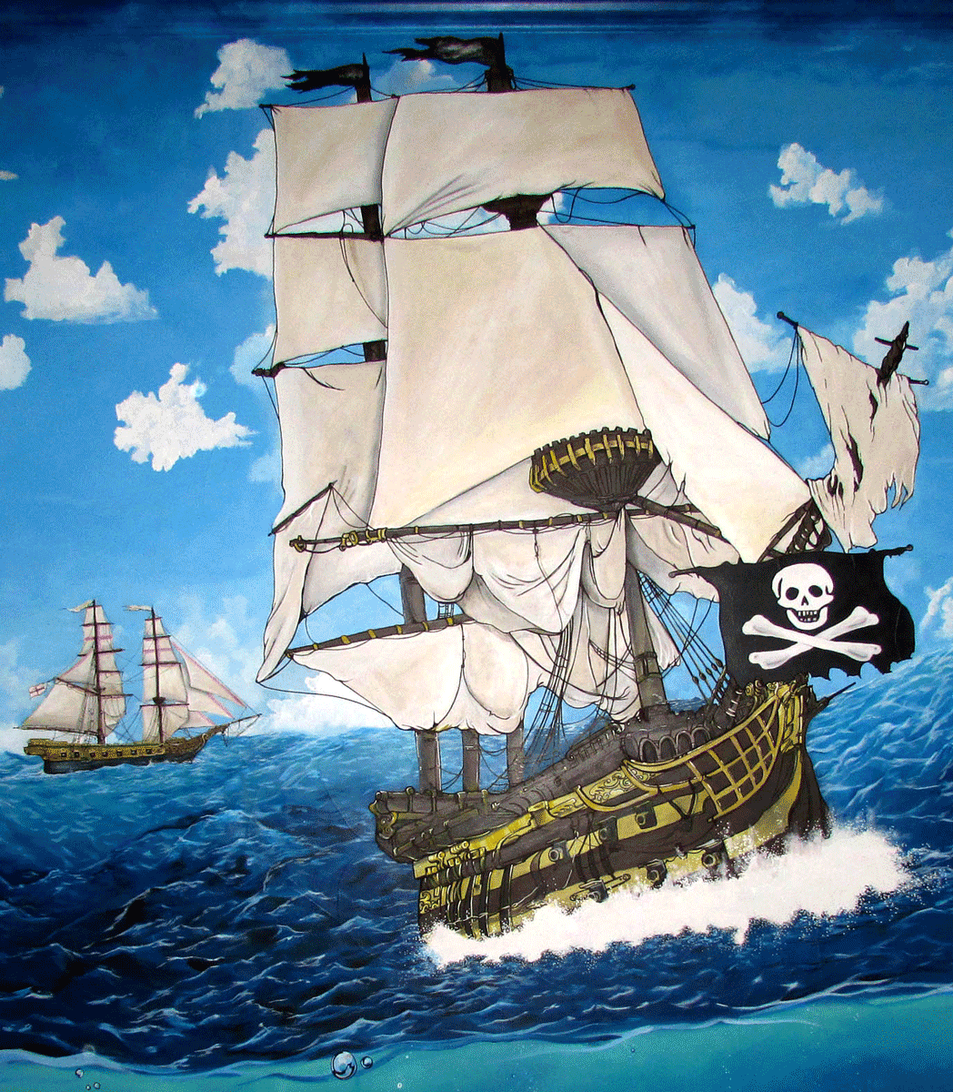 Pirate Ship, Galleon Mural Mesquite Tx