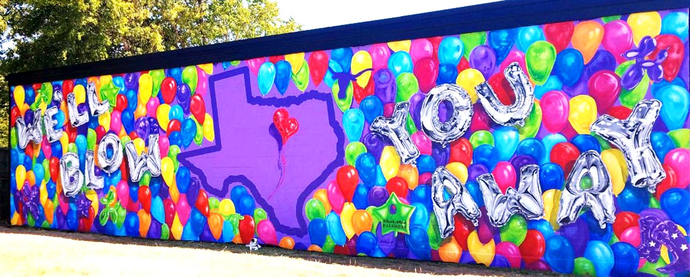 Mylar Balloons 3D Mural Fort Worth Texas