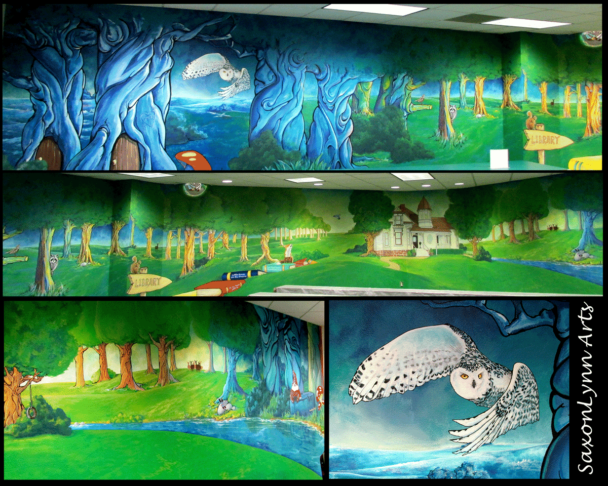 Disney Enchanted Forest Mural for Public Library Texas