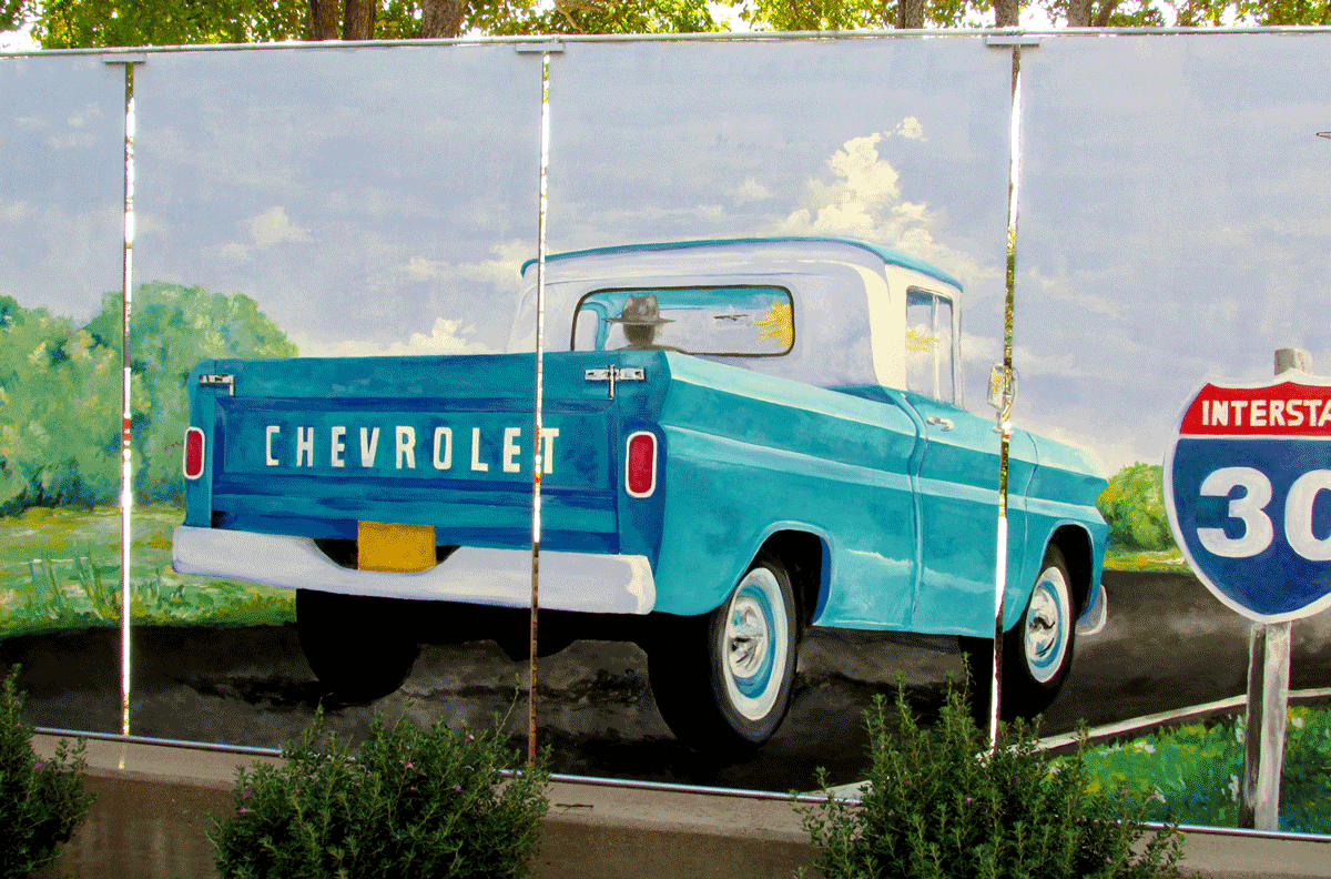 Old Chevy Truck Mural Dallas Texas