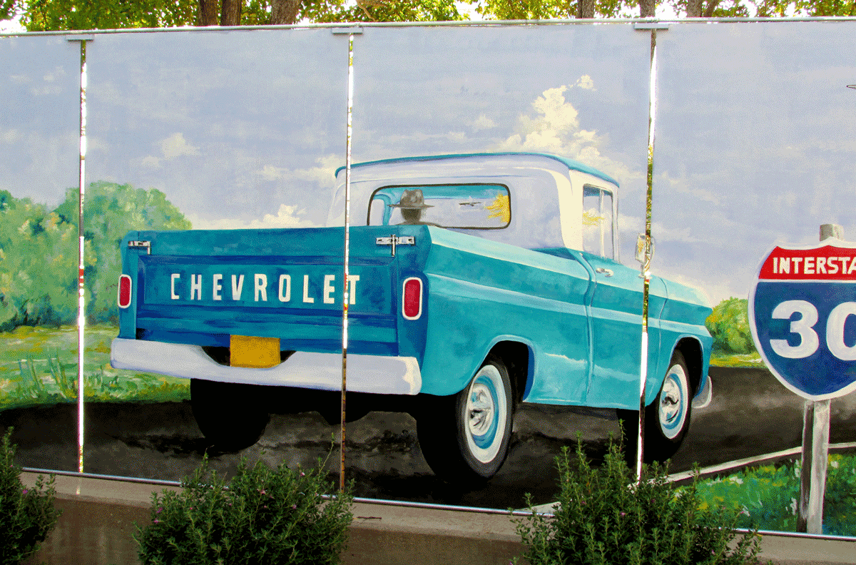 Old Chevy Truck Mural Dallas Tx