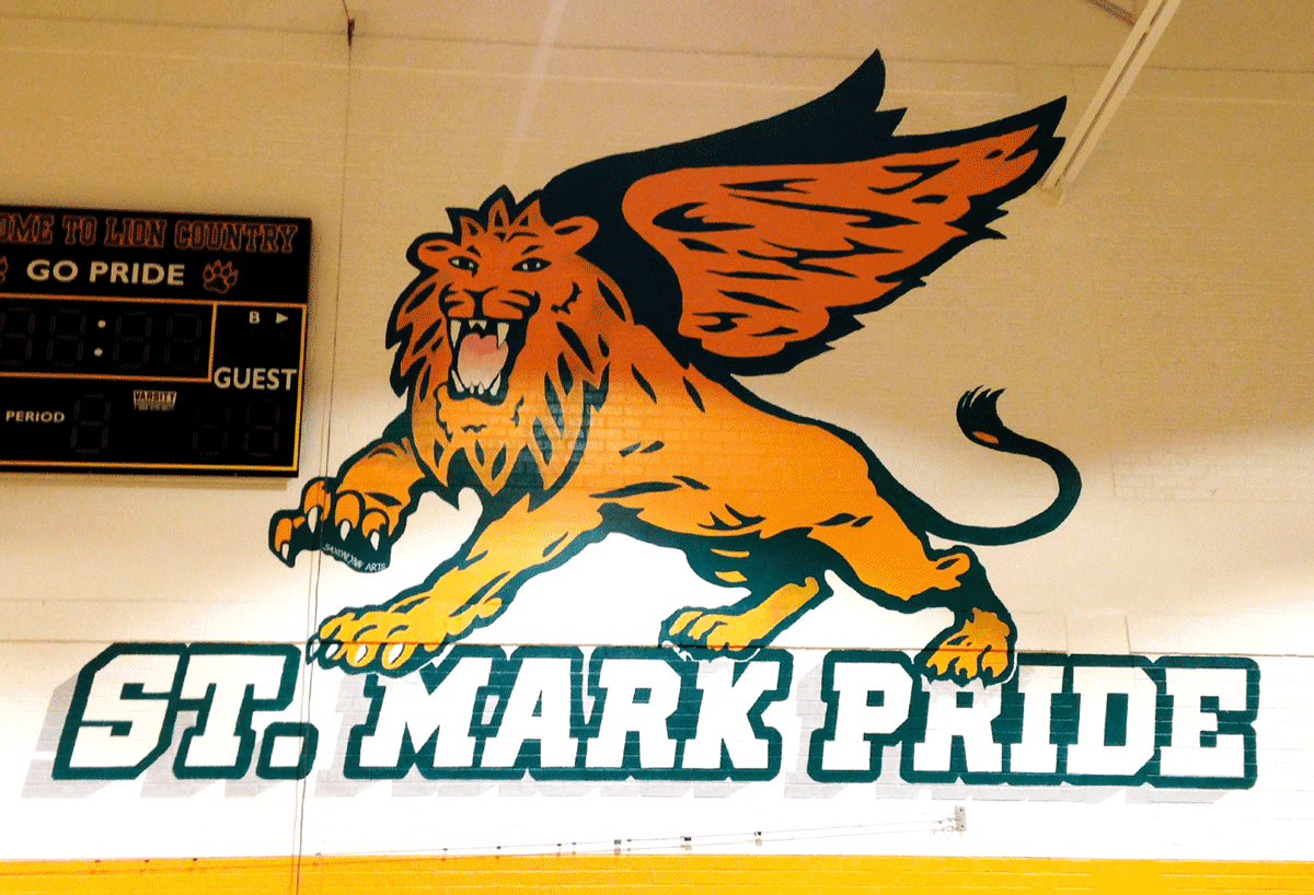 School Mascot Mural St Mark Catholic School Plano Texas