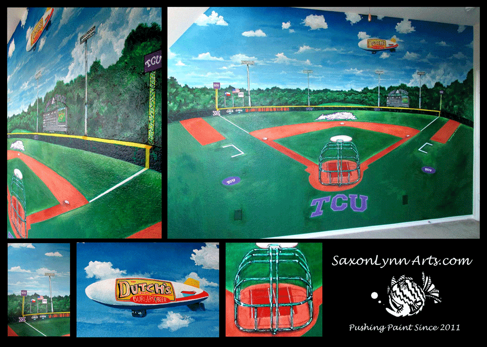 TCU Baseball Mural Kids Bedroom Fort Worth Texas