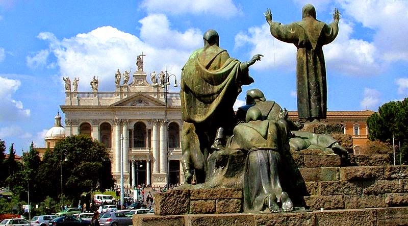 San Francesco e i suoi frati in visita a Roma