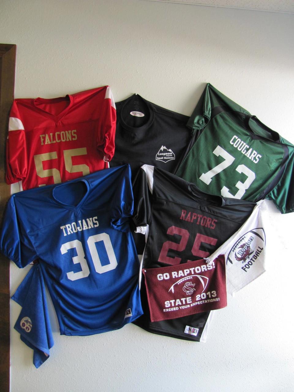 Names and Numbered Football Jerseys