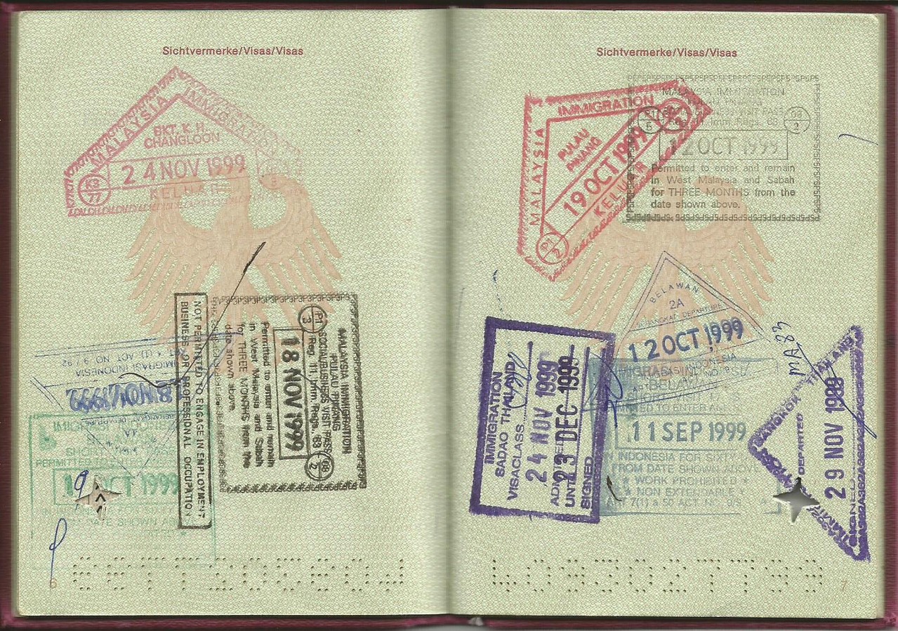 und reichlich abgestempelter Reisepass
