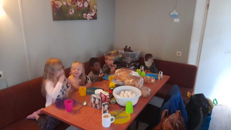 Ontbijt op kamp