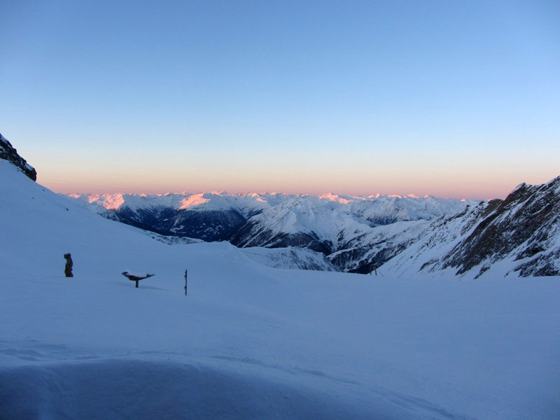 Ein frostiger Morgen vor der Stüdlhütte