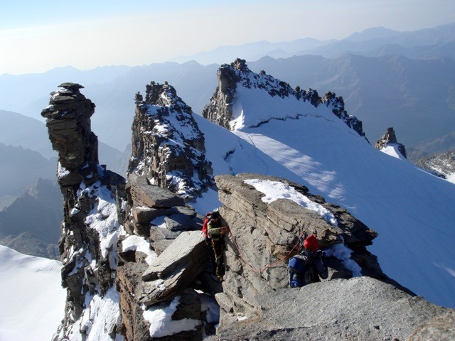 Die Schlüsselstelle knapp vor dem Gipfel.