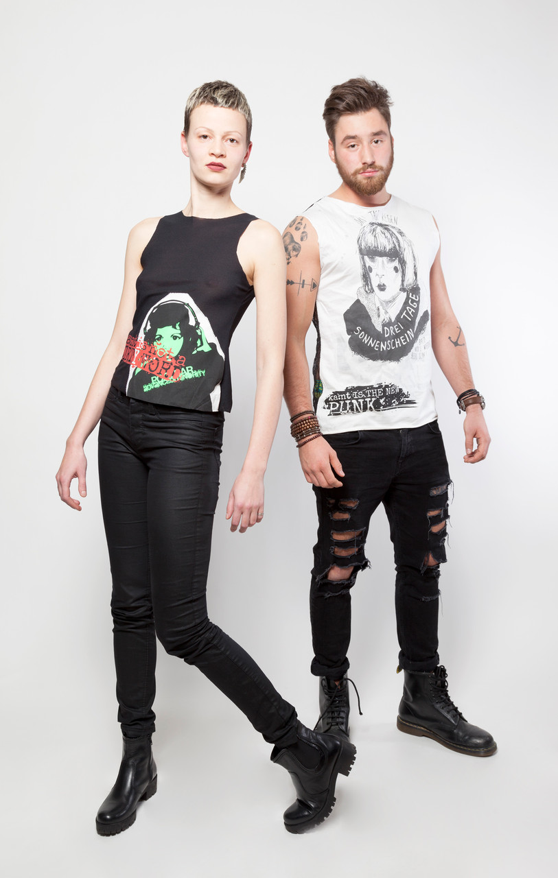 Upcycling Punk, schwarzes transparentes Shirt Wiener Unart & [ka:nt]