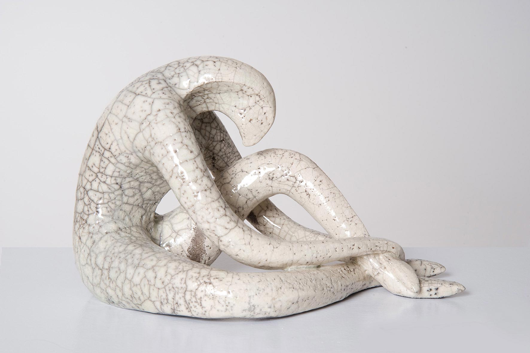 Schlangenmensch, Keramik (Raku), 18/30/18 cm