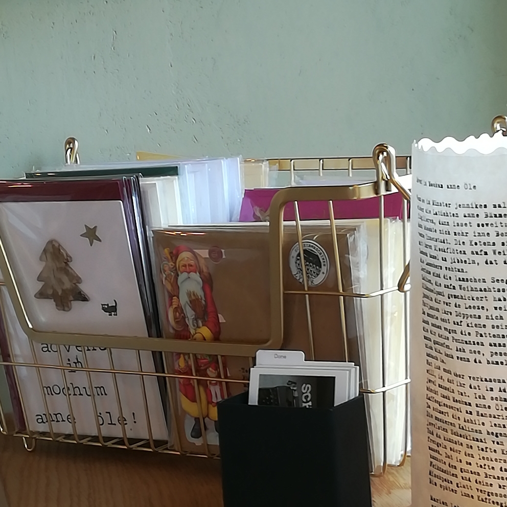 Postkarten in der Kaffeegiesserei 