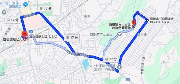 みそら団地線（Y61)四街道駅北口発→（旭ヶ丘）団地北下車