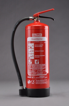 Gloria Dauerdruck Schaumfeuerlöscher 6 Liter........... Alternativ auch fluorfrei lieferbar um zukünftige EU-Bestimmungen zu entsprechen