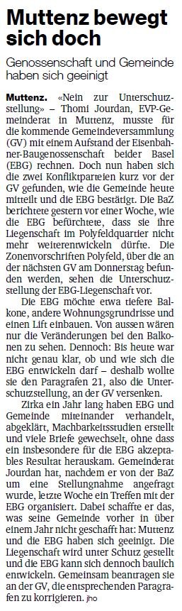 BaZ Artikel vom 9. Juni 2015