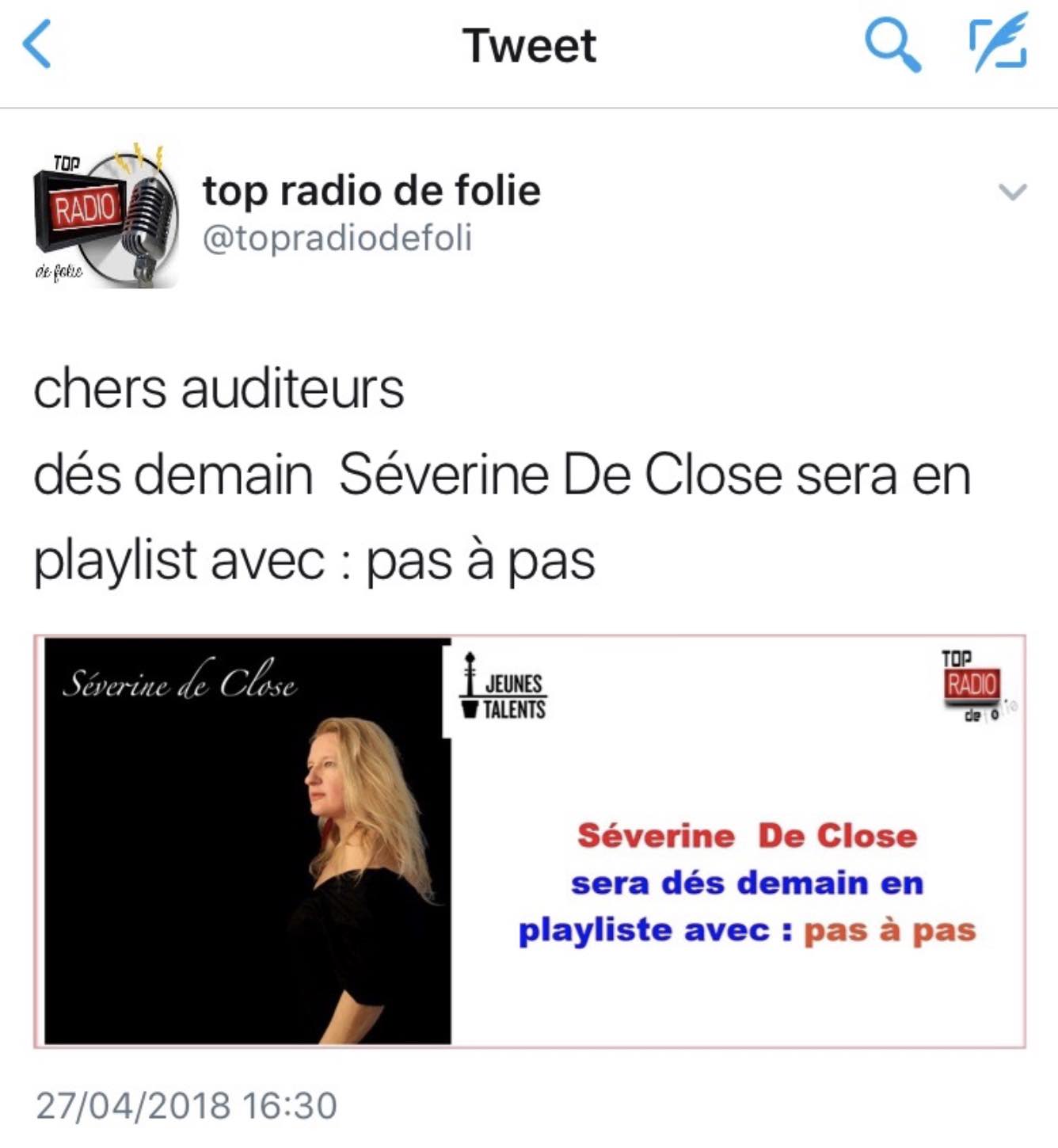 Top Radio de Folie - 27/04/18