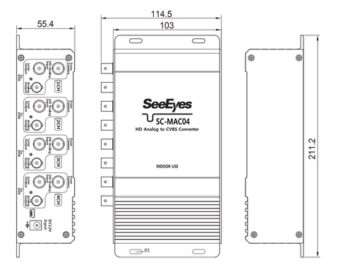 HDアナログ  ⇒ アナログ変換コンバーター (SC-MAC04) 製品図面
