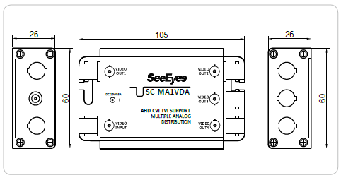 SC-MA1VDA AHD/TVI/CVI/CVBS映像信号分配機器 - 【 ハイビジョンテック】