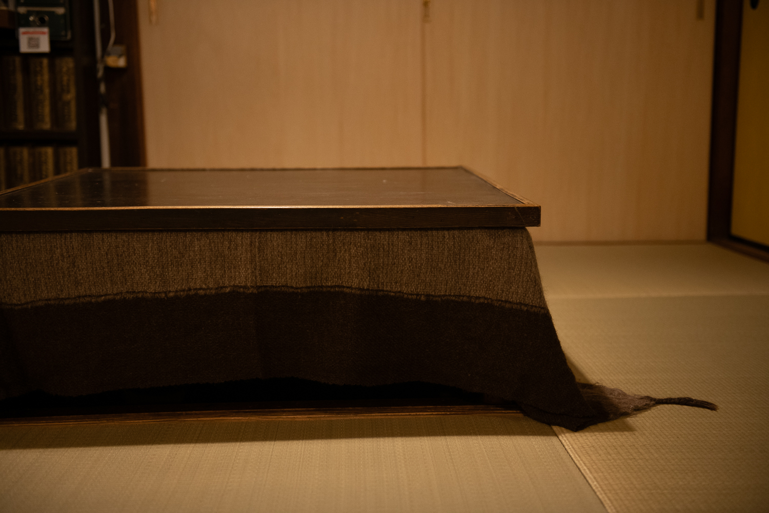 ▲居間のこたつカバーはホームスパンの布