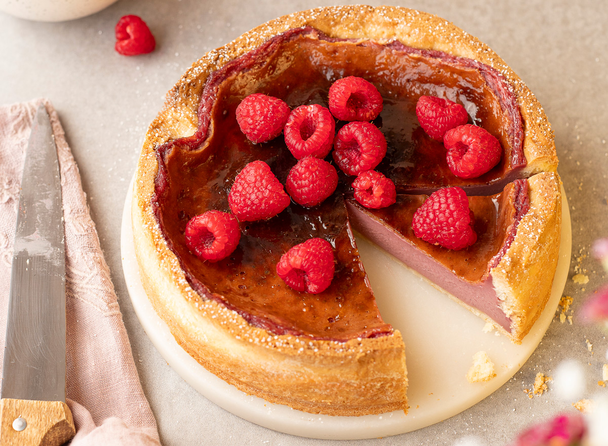 Flan pâtissier à la framboise