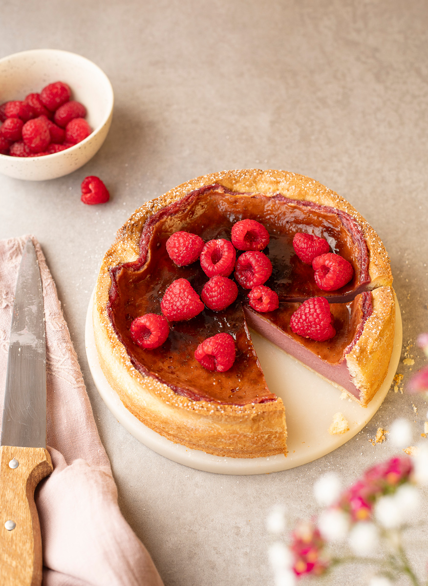 Flan pâtissier à la framboise