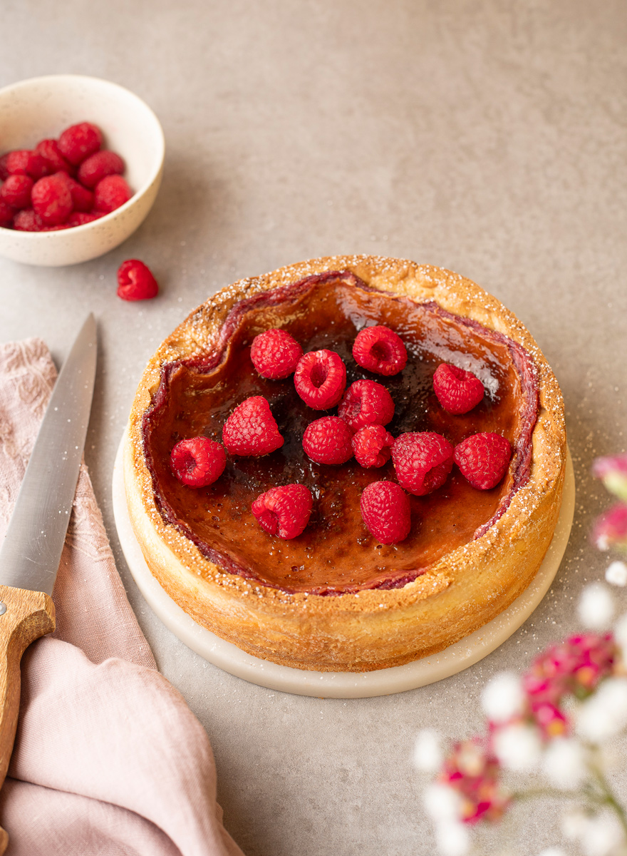 Flan pâtissier à la framboise