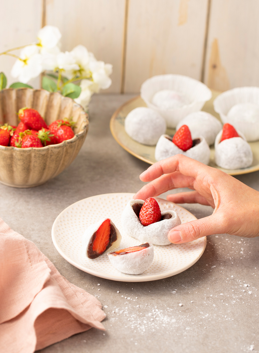 Ichigo daifuku (mochis aux fraises)