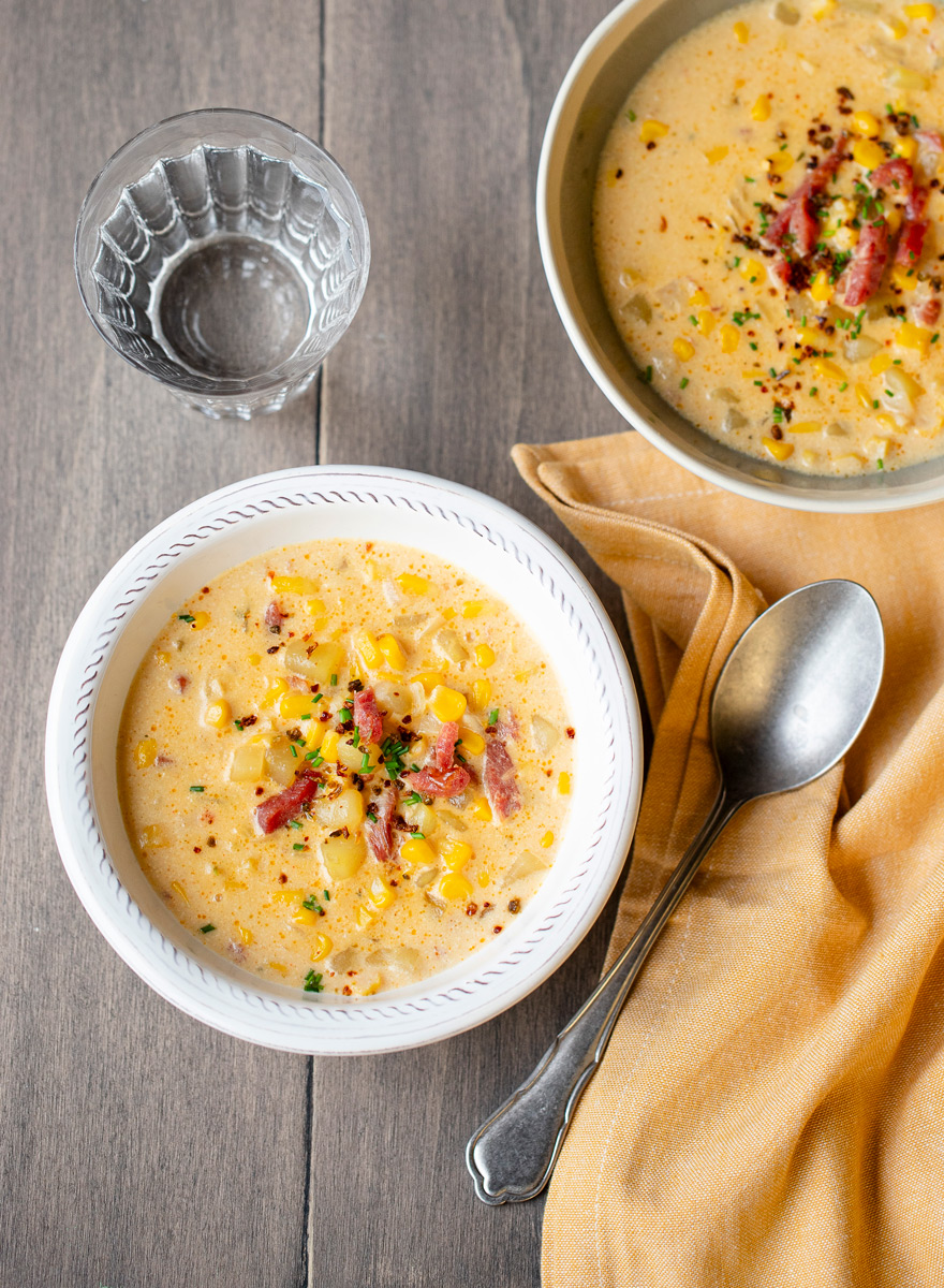 Soupe de maïs ("corn chowder")