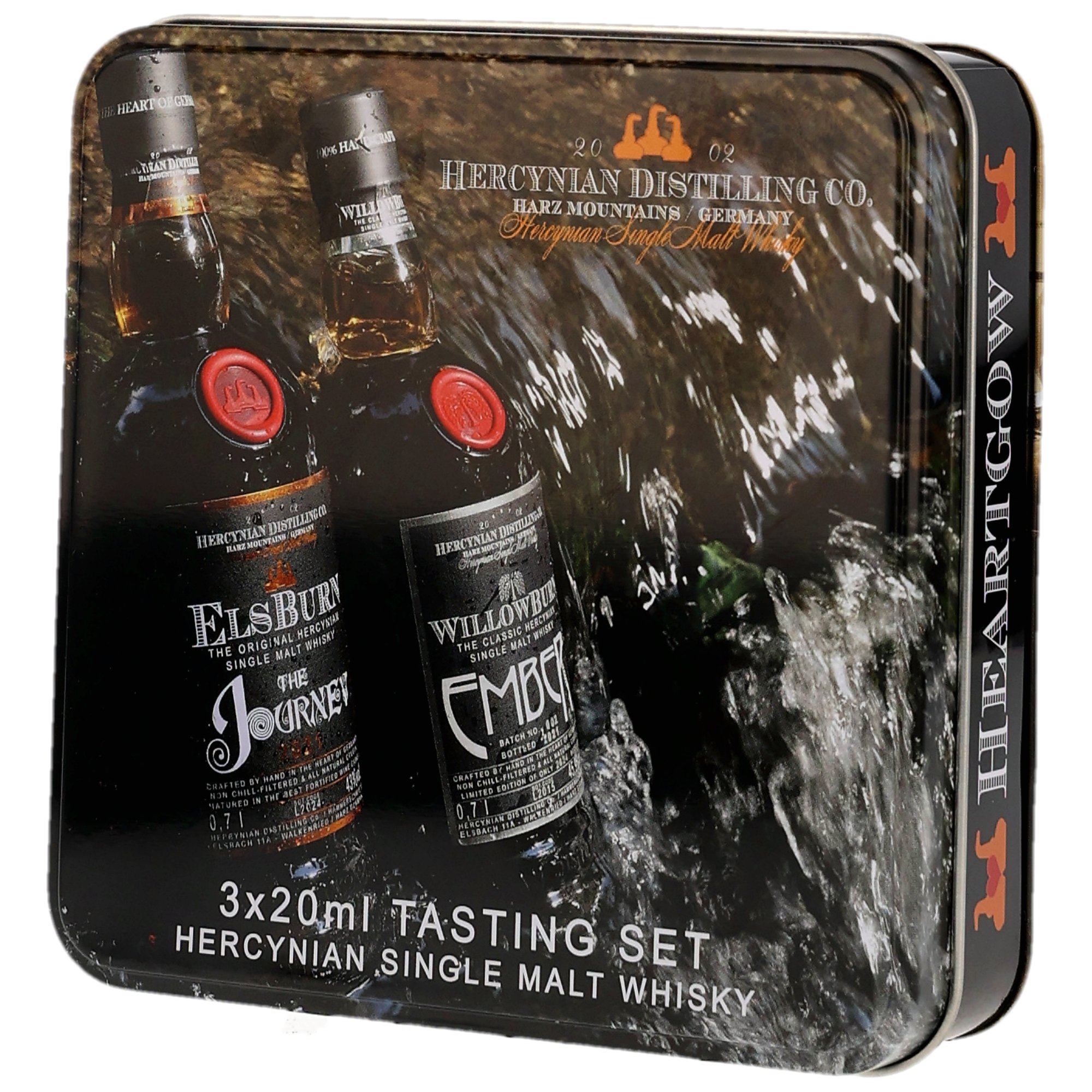 Hercynian Distilling Co. Tastingset-Blechbox 3 x 0,02 l Single Malt Whisky 45,9 - 48%vol.