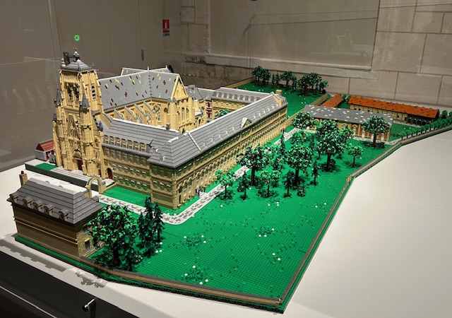 Maquette réalisée avec brique PVC type Lego 