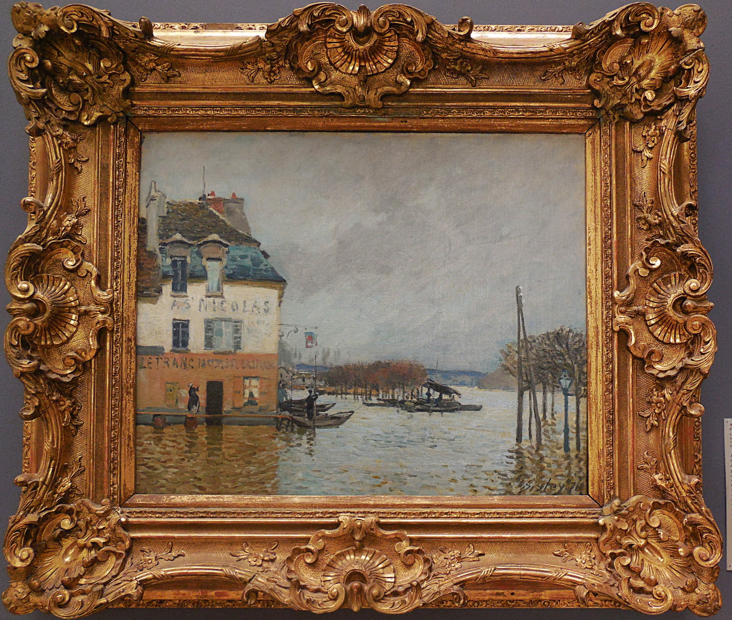 Sisley Alfred, 1939-1899, La barque pendant l'inondation à Port-Marly, 1876