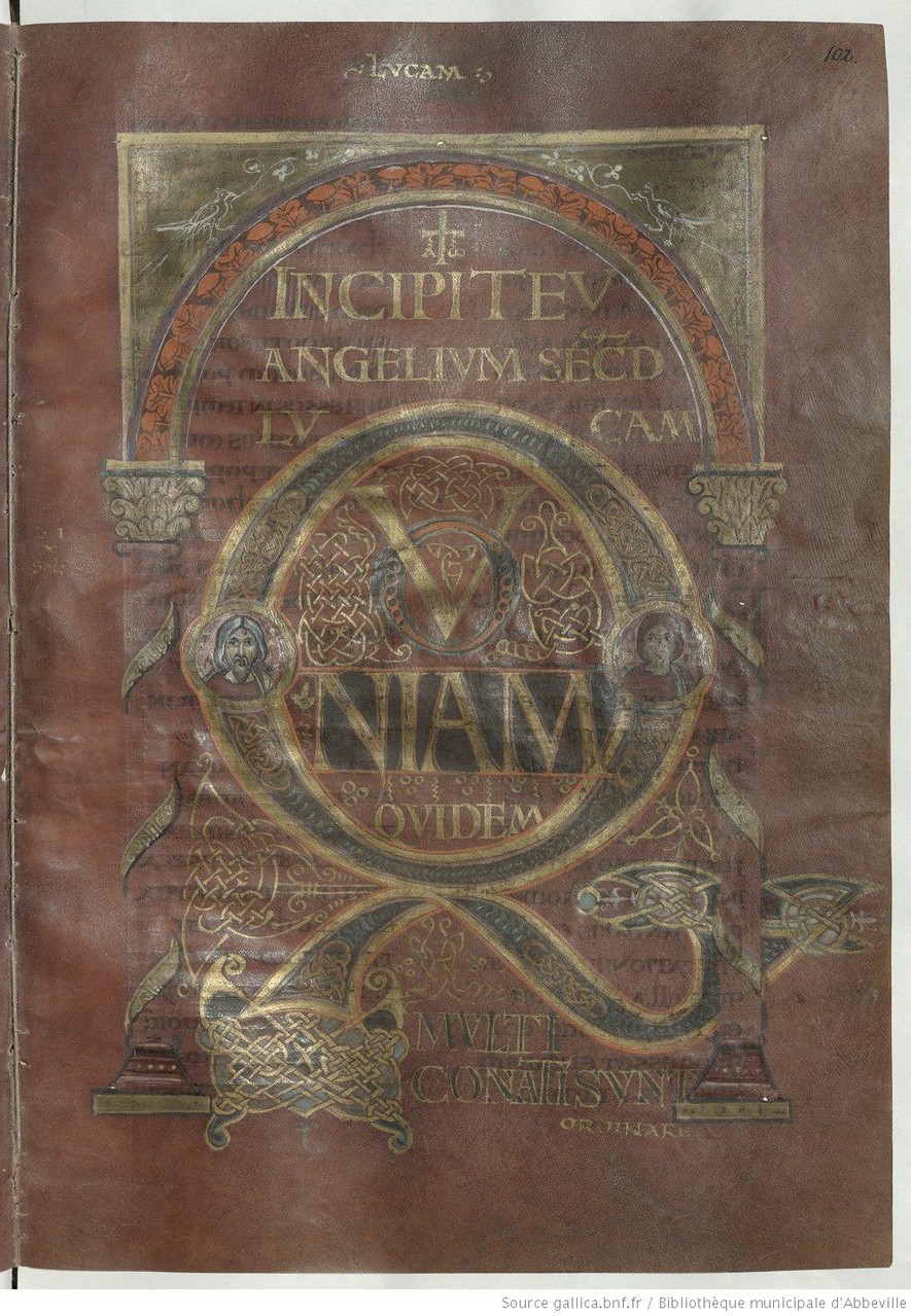 Incipit de l'évangile selon St Luc f.102r