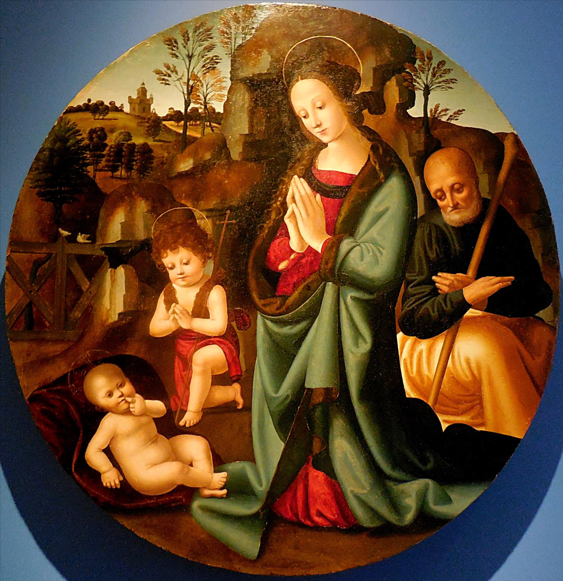 Maestro del tondo Campana, La Sainte Famille adorant l'Enfant, vers 1510/ La Fère, Musée Jeanne d'Aboville