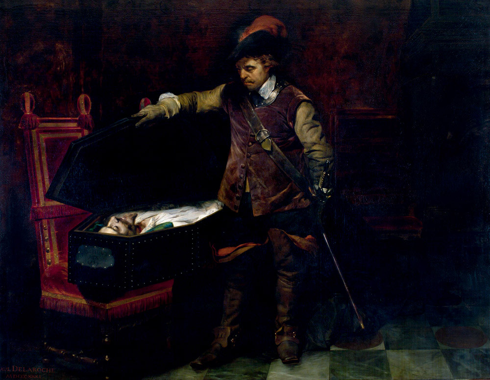 Delaroche Paul : Cromwell ouvrant le cercueil de Charles 1er. 1831. MBA Nîmes