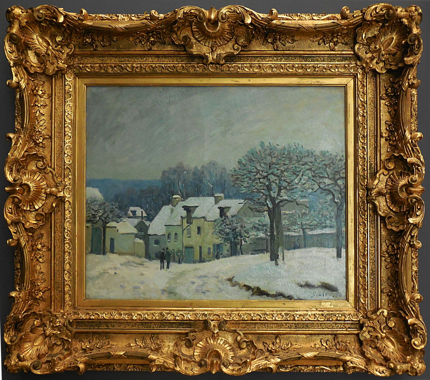 Sisley Alfred, 1939-1899, La place du chenil à Marly effet de neige, 1876