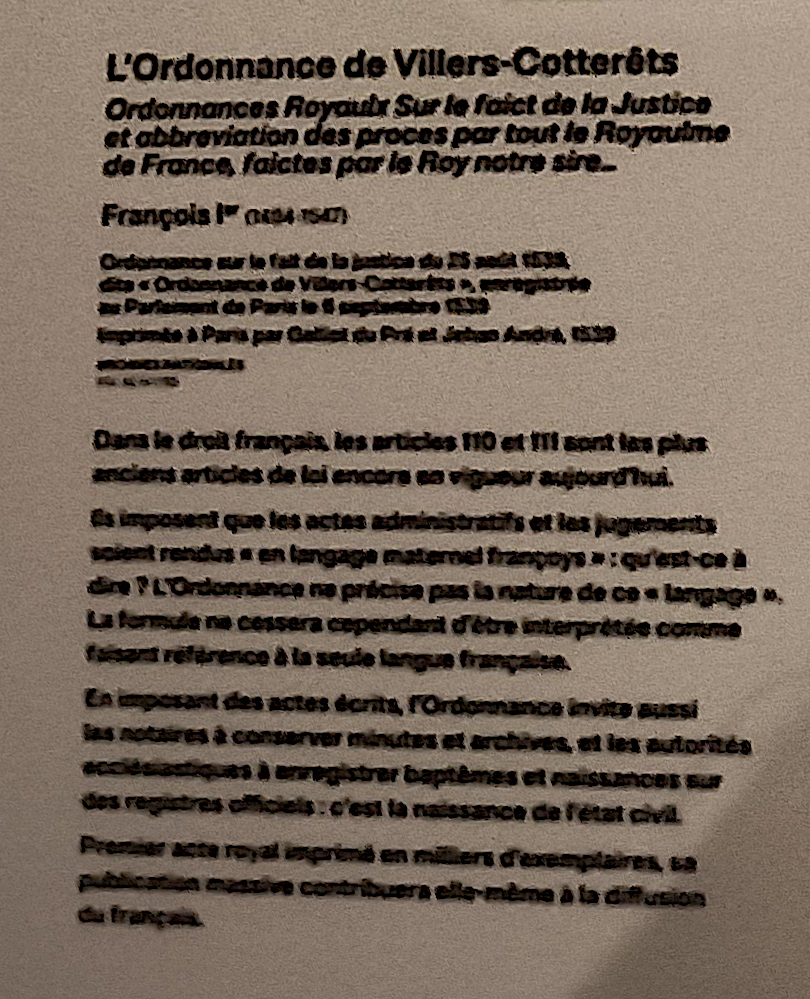 L'ordonnance de Villers-Cotterêts, transription