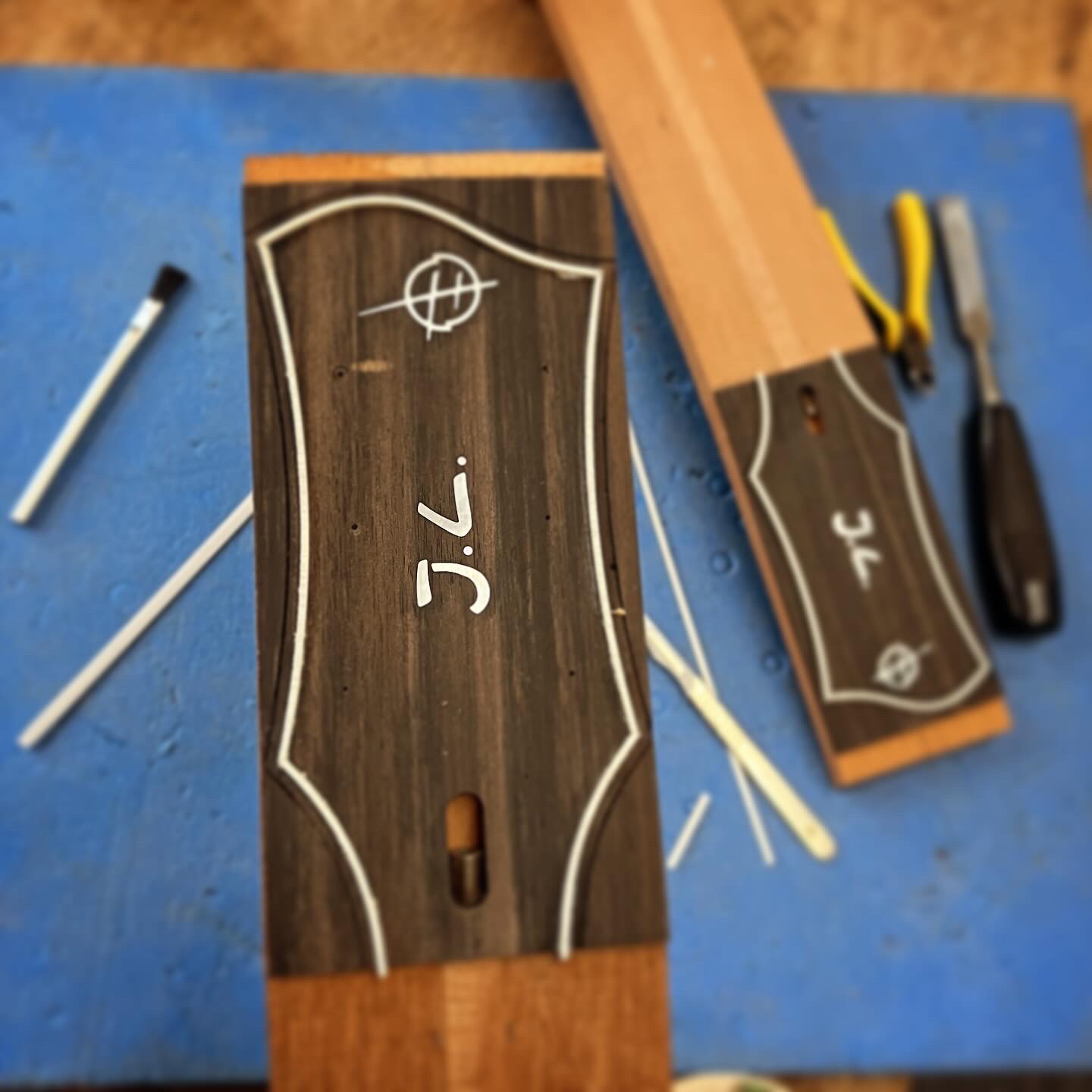 Headstock inlay done