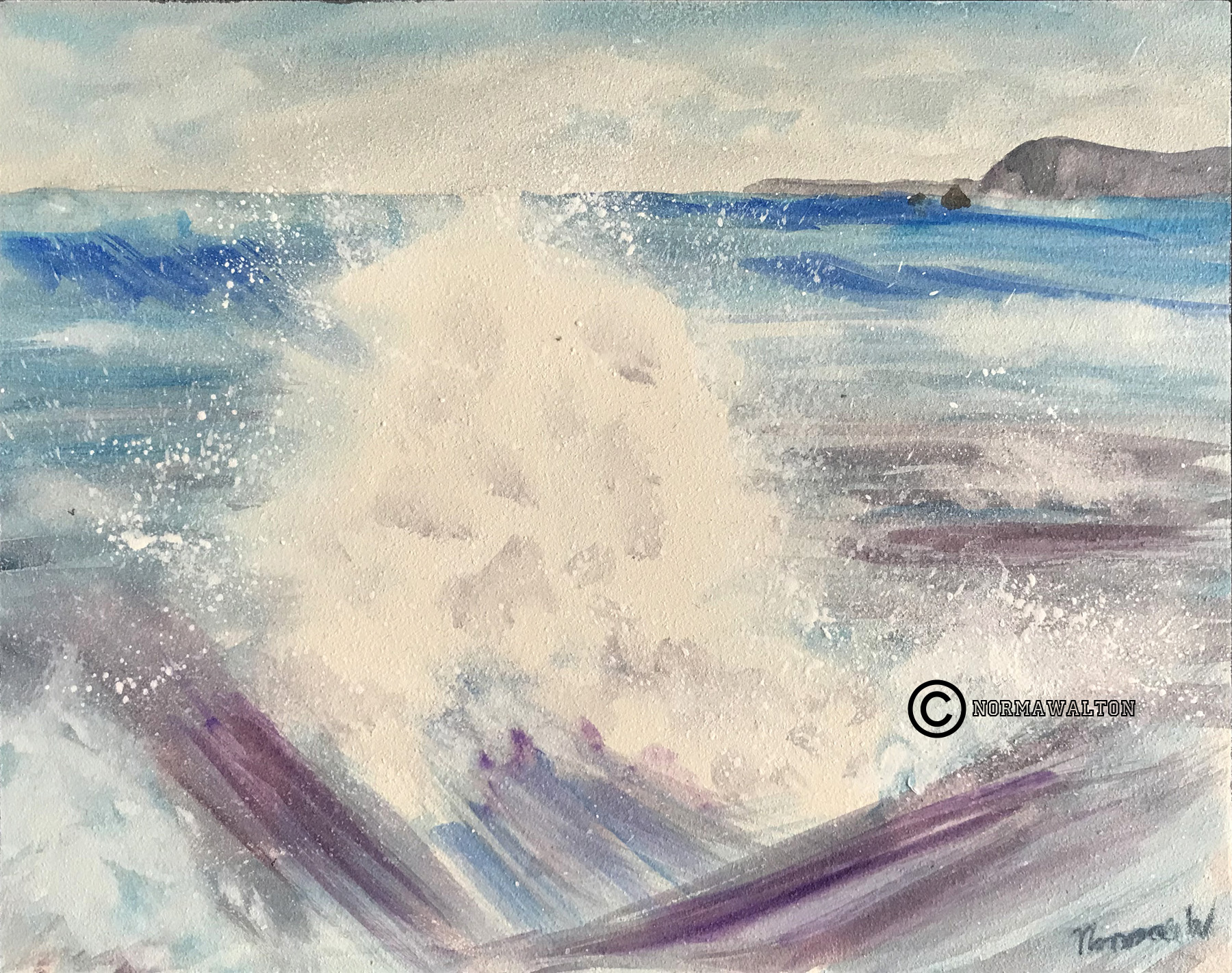 Sidmouth Seaspray 5 mounted on board and wax finished 10x8in
