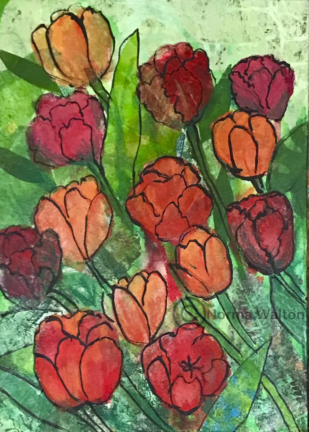 Tulips Mixed Media/Collage