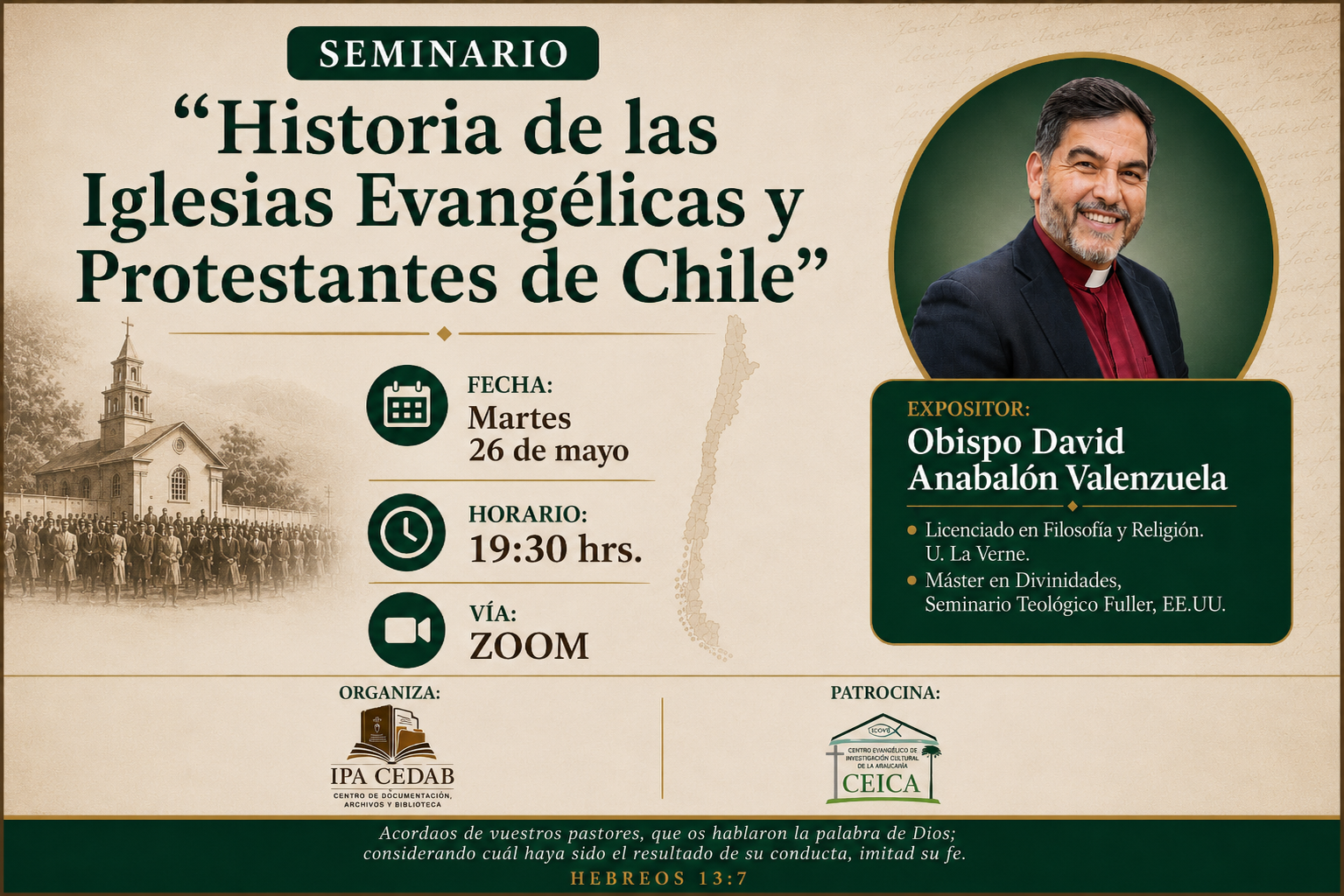 Seminario " Historia de las Iglesias Evangélicas y Protestantes de Chile".