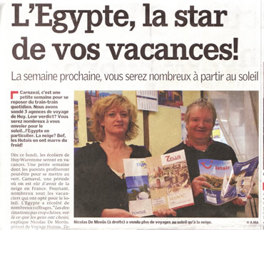 Les Voyages Hutois à l'honneur dans le journal La Meuse