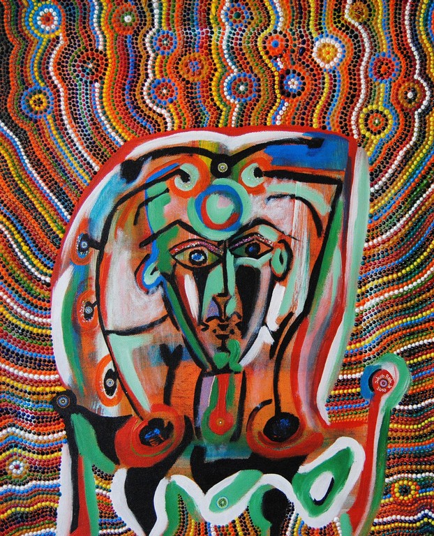 Der Unzerbrechliche (2010) 75 x 50 cm - Acryl, Öl und Nagellack auf Spanplatte - available