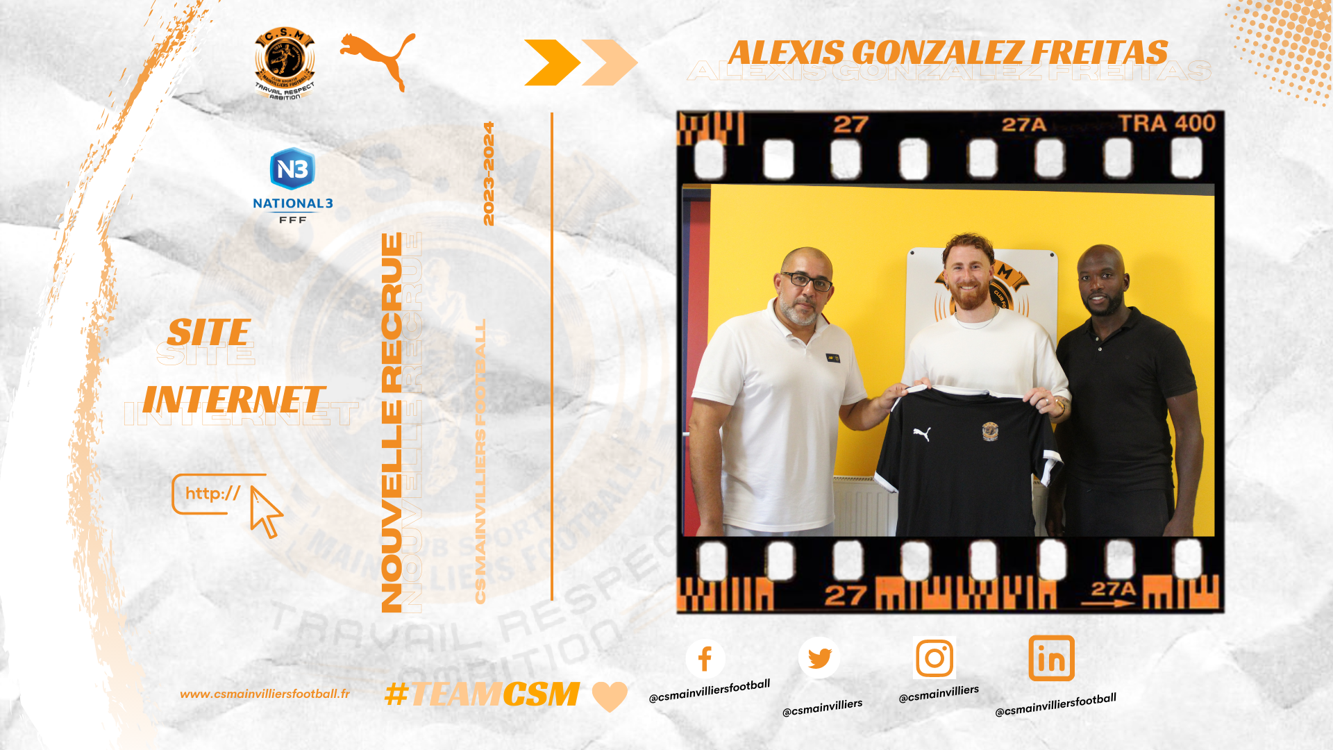 Alexis Gonzalez Freitas signe au CS Mainvilliers Football