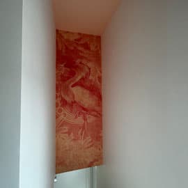 Papier peint fresque oiseaux cage escalier Qualideco